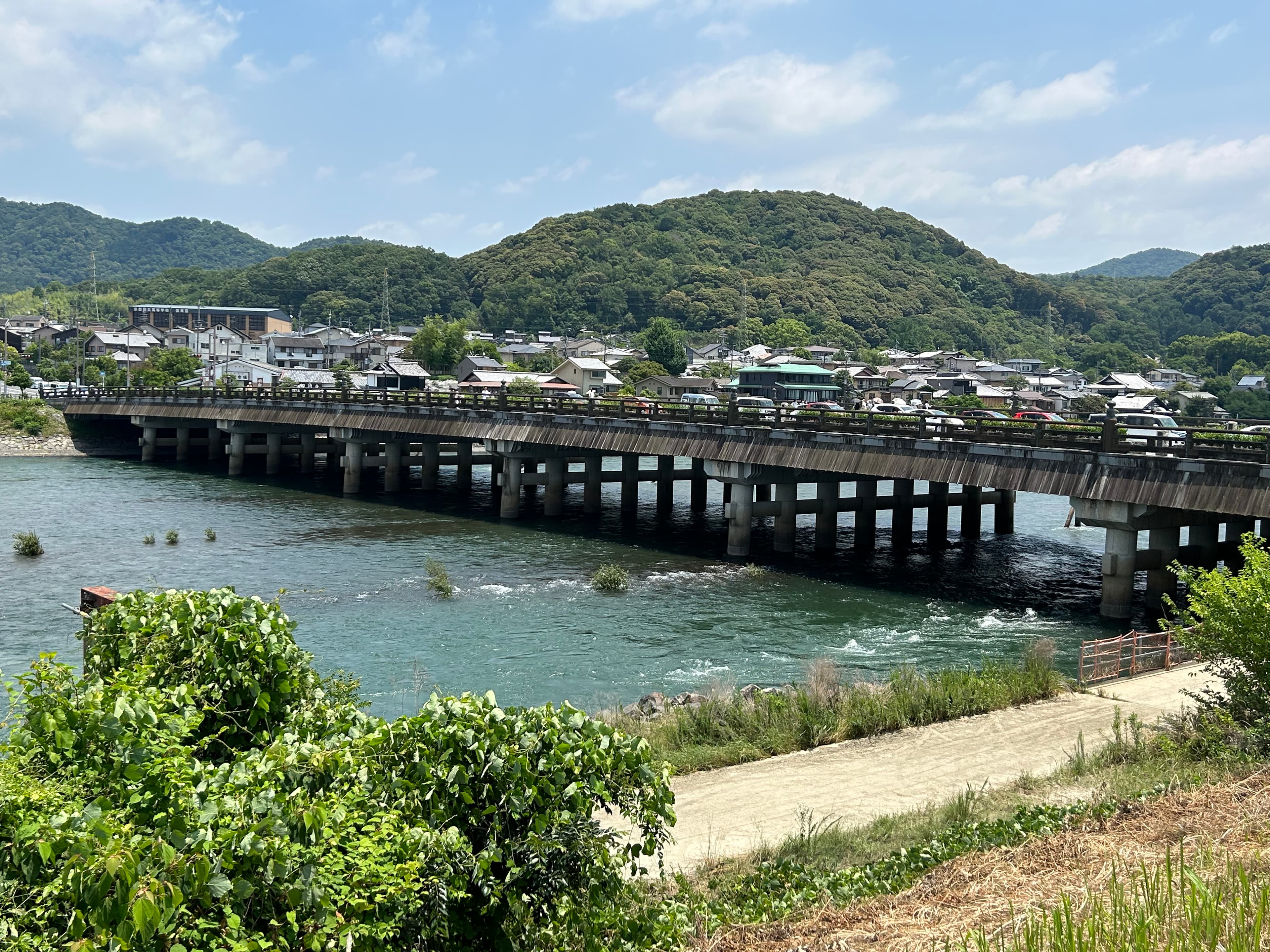 Uji Bridge over the Uji River in Uji, Kyoto